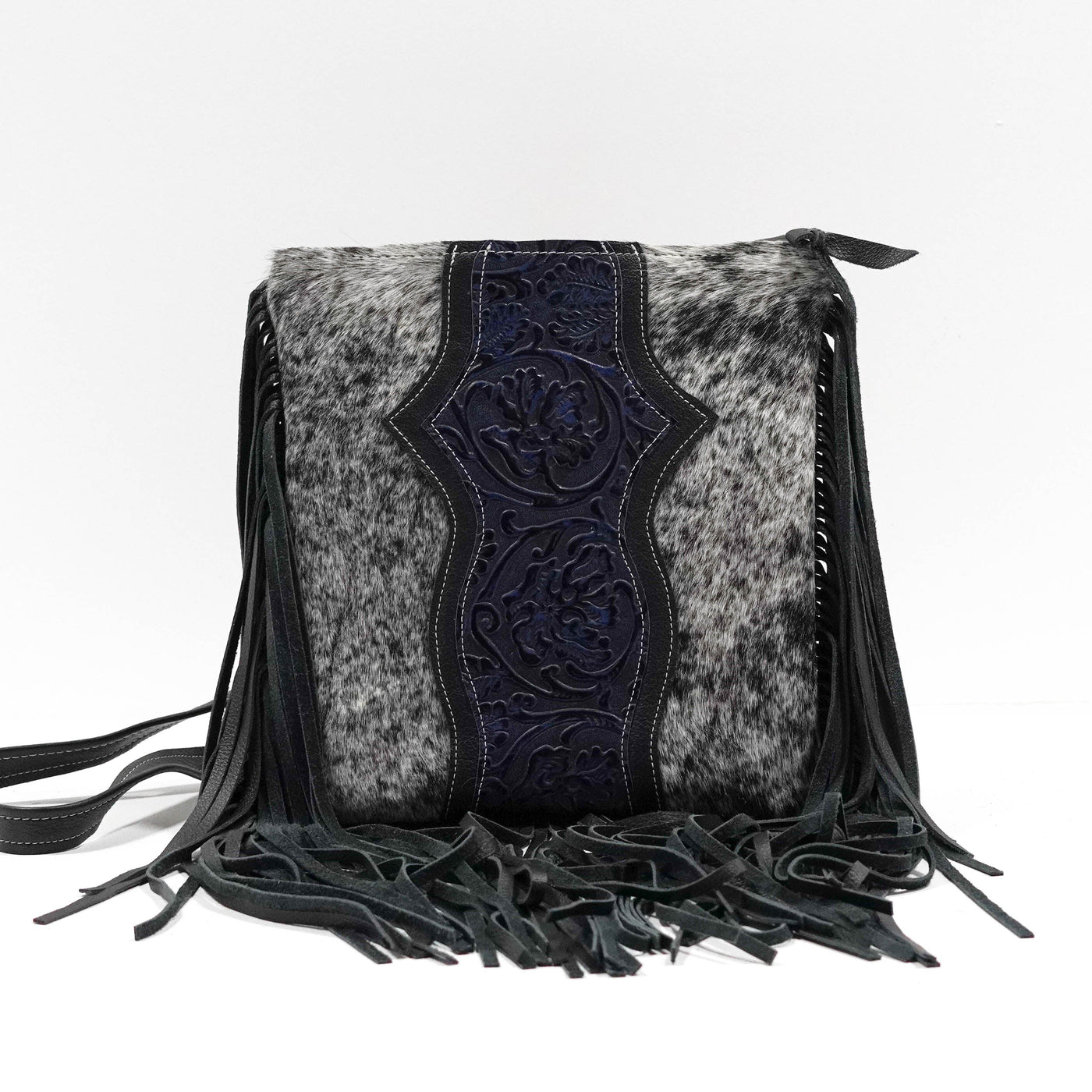 Shania - Black & White w/ Midnight Tool-Shania-Western-Cowhide-Bags-Handmade-Products-Gifts-Dancing Cactus Designs