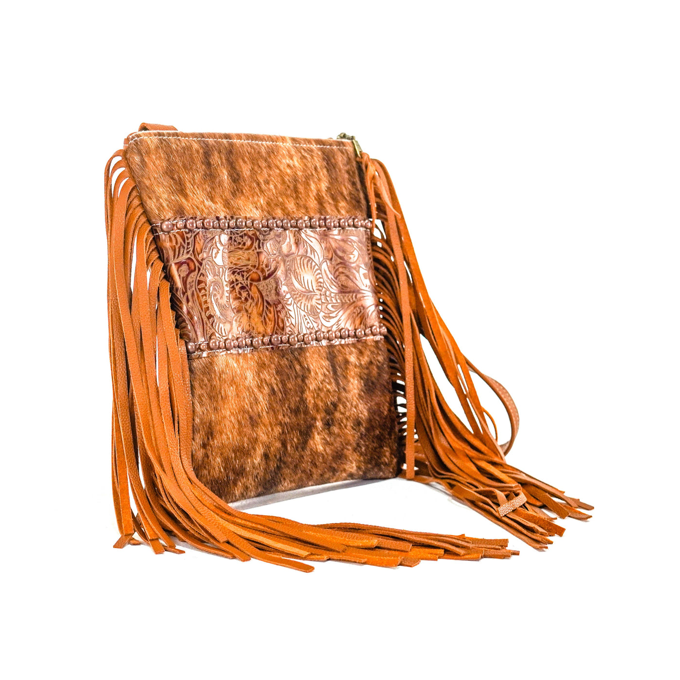 Shania - Brindle w/ Brandy Tool-Shania-Western-Cowhide-Bags-Handmade-Products-Gifts-Dancing Cactus Designs