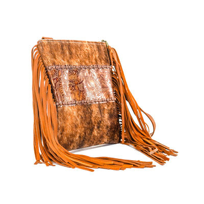 Shania - Brindle w/ Brandy Tool-Shania-Western-Cowhide-Bags-Handmade-Products-Gifts-Dancing Cactus Designs