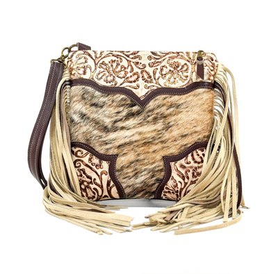Shania - Brindle w/ Gold Ivory tool-Shania-Western-Cowhide-Bags-Handmade-Products-Gifts-Dancing Cactus Designs