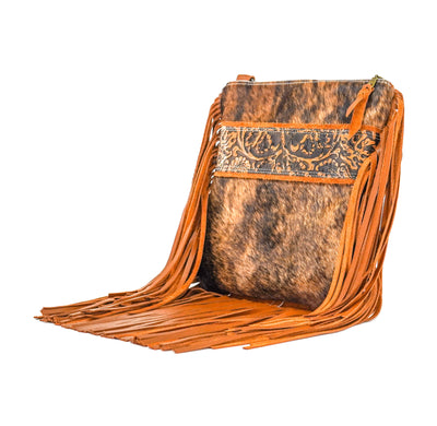 Shania - Brindle w/ Honey Tool-Shania-Western-Cowhide-Bags-Handmade-Products-Gifts-Dancing Cactus Designs