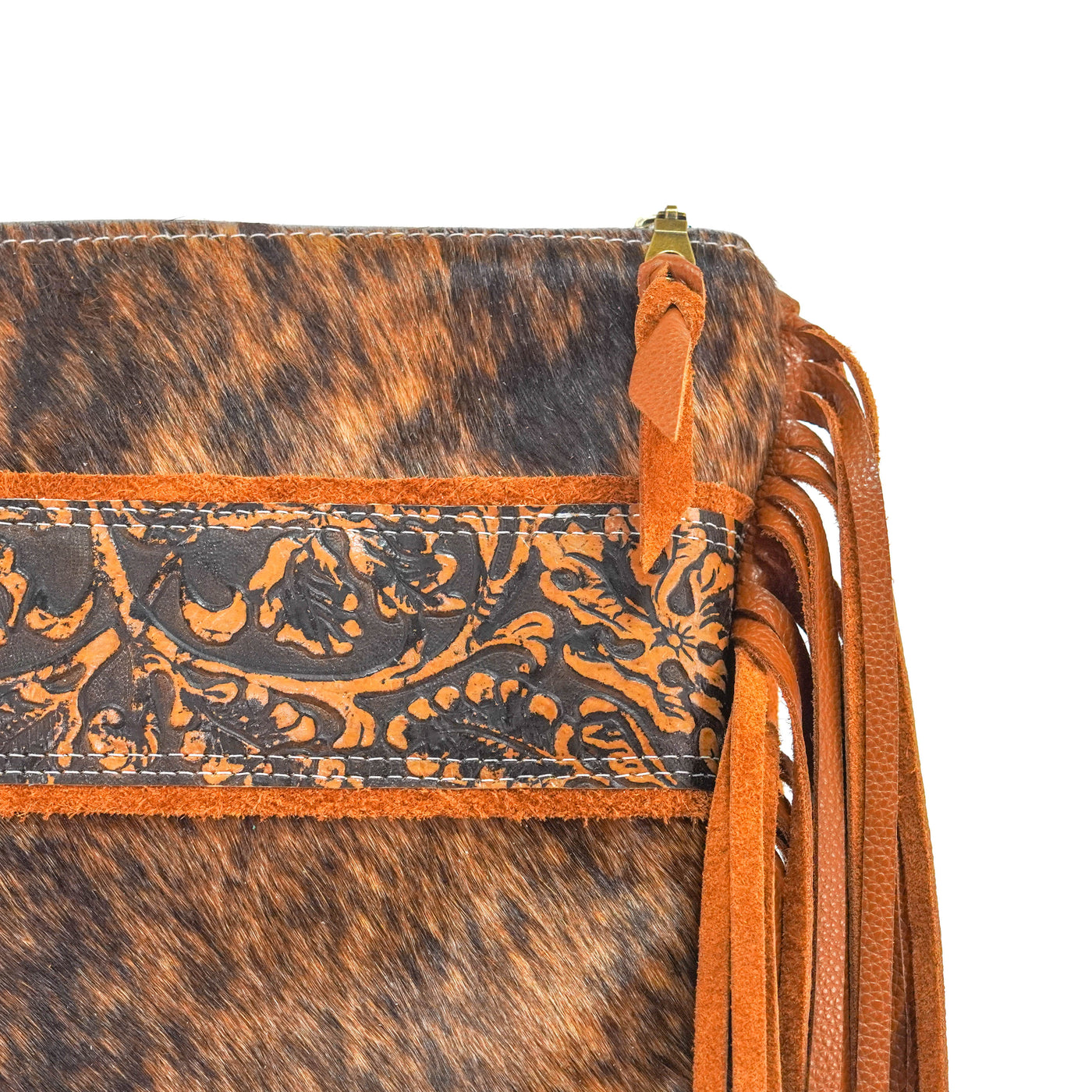 Shania - Brindle w/ Honey Tool-Shania-Western-Cowhide-Bags-Handmade-Products-Gifts-Dancing Cactus Designs