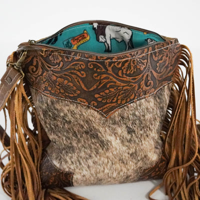 Shania - Brindle w/ Honey Tool-Shania-Western-Cowhide-Bags-Handmade-Products-Gifts-Dancing Cactus Designs