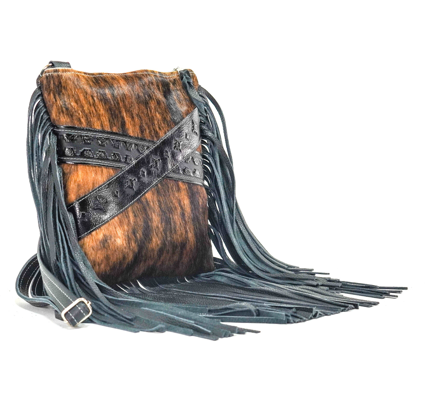 Shania - Brindle w/ Onyx Navajo-Shania-Western-Cowhide-Bags-Handmade-Products-Gifts-Dancing Cactus Designs