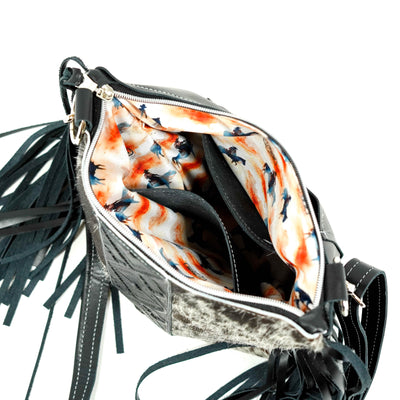 Shania - Exotic Brindle w/ Onyx Aztec-Shania-Western-Cowhide-Bags-Handmade-Products-Gifts-Dancing Cactus Designs