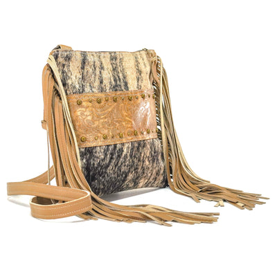 Shania - Light Brindle w/ Bonanza Tool-Shania-Western-Cowhide-Bags-Handmade-Products-Gifts-Dancing Cactus Designs