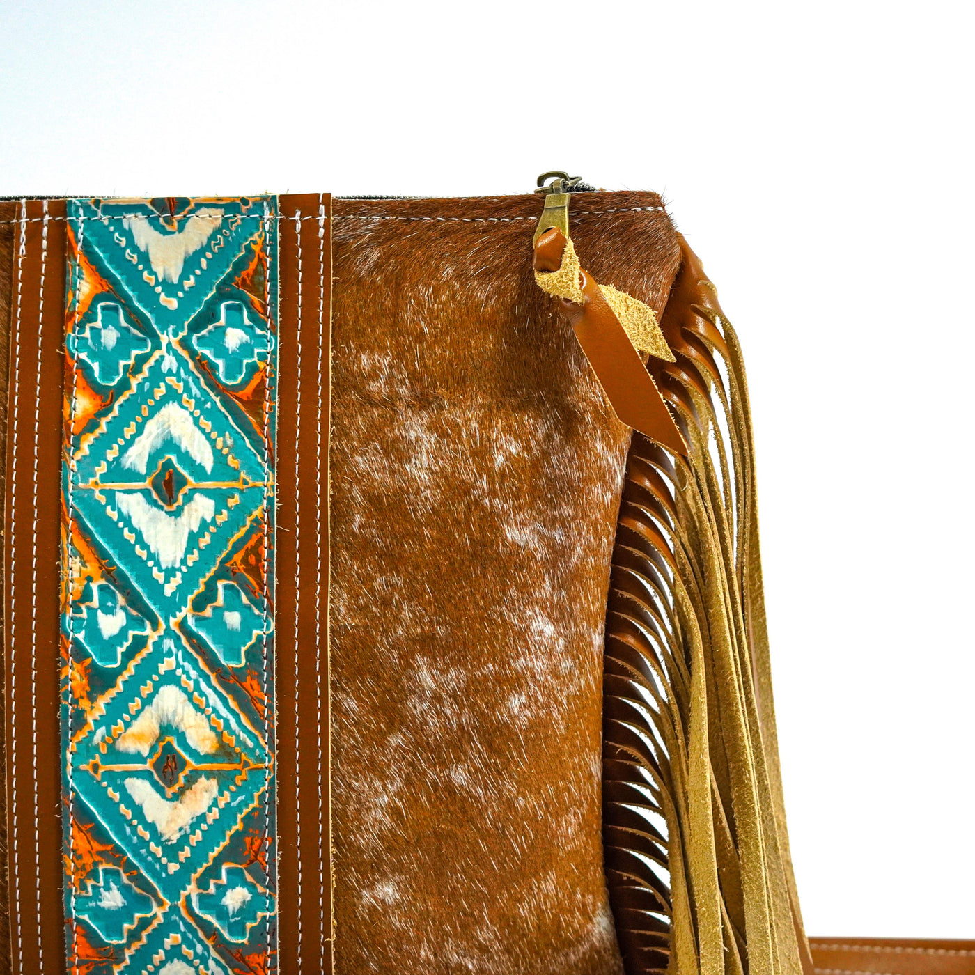 Shania - Longhorn w/ Mandarine Navajo-Shania-Western-Cowhide-Bags-Handmade-Products-Gifts-Dancing Cactus Designs