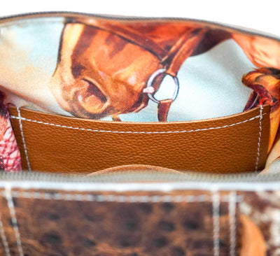 Shania - Longhorn w/ Ostrich-Shania-Western-Cowhide-Bags-Handmade-Products-Gifts-Dancing Cactus Designs