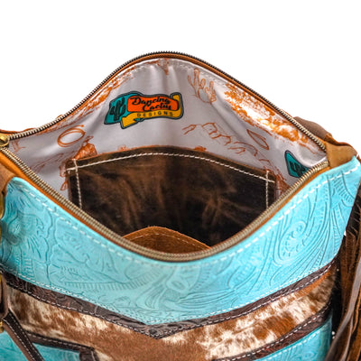 Shania - Longhorn w/ Turquoise Denver Tool-Shania-Western-Cowhide-Bags-Handmade-Products-Gifts-Dancing Cactus Designs