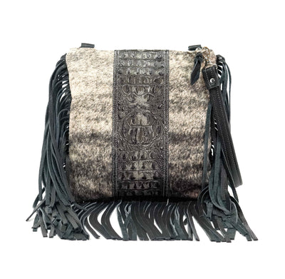 Shania - Salt/Pepper w/ Smoke Show Croc-Shania-Western-Cowhide-Bags-Handmade-Products-Gifts-Dancing Cactus Designs