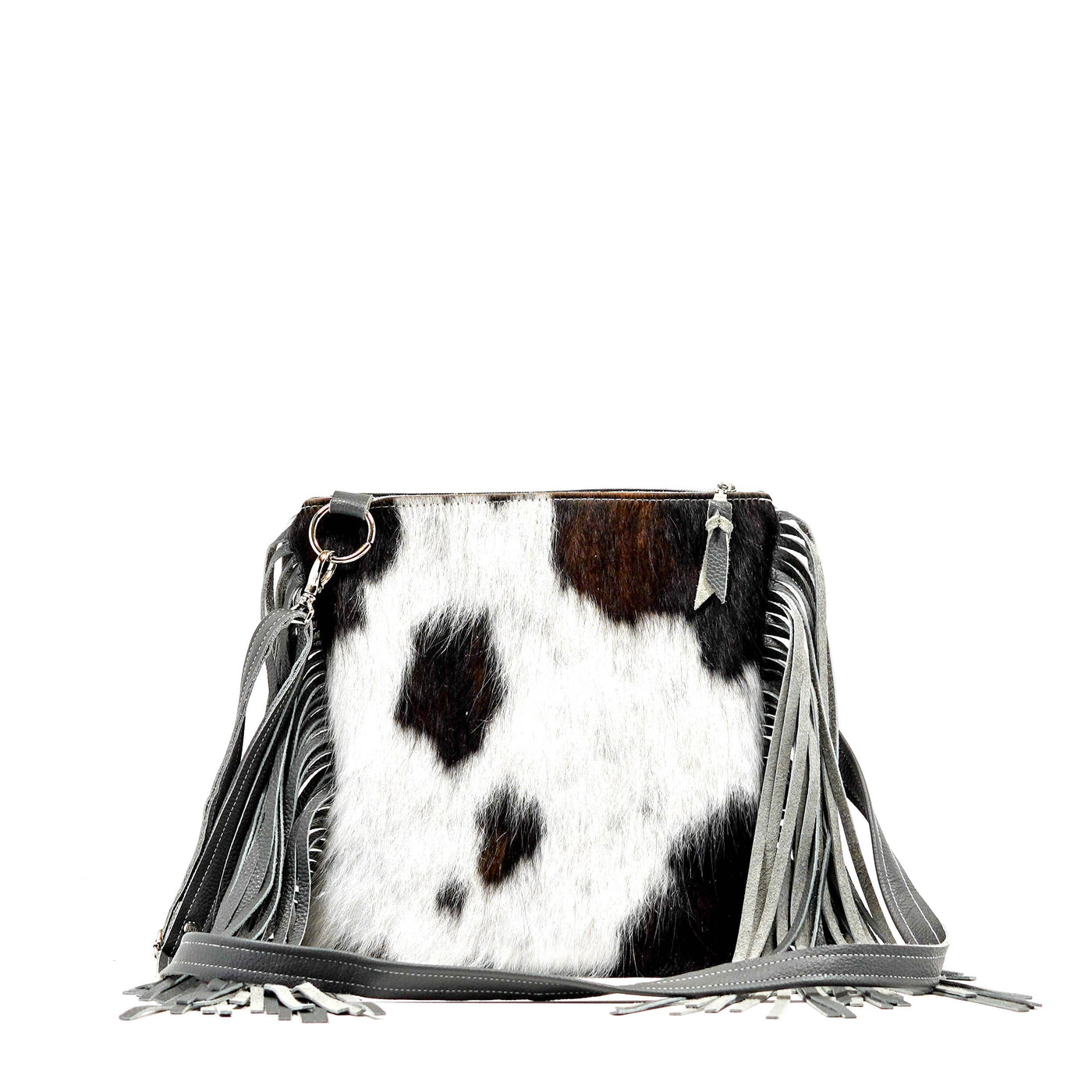 Shania - Tricolor w/ Gray Leather-Shania-Western-Cowhide-Bags-Handmade-Products-Gifts-Dancing Cactus Designs