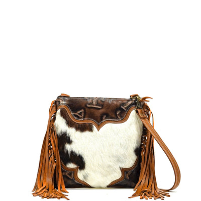 Shania - Tricolor w/ Mahogany Brands-Shania-Western-Cowhide-Bags-Handmade-Products-Gifts-Dancing Cactus Designs