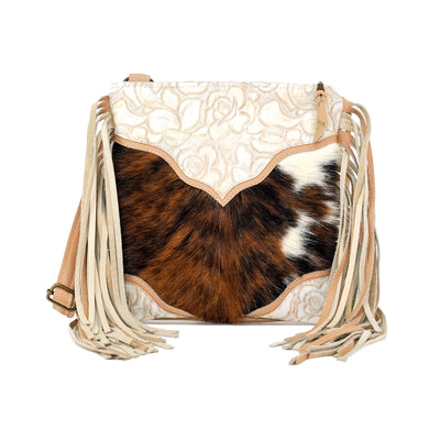 Shania - Tricolor w/ Marshmallow Roses-Shania-Western-Cowhide-Bags-Handmade-Products-Gifts-Dancing Cactus Designs