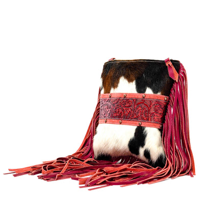 Shania - Tricolor w/ Red Tool-Shania-Western-Cowhide-Bags-Handmade-Products-Gifts-Dancing Cactus Designs