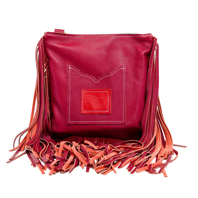 Shania - Tricolor w/ Red Tool-Shania-Western-Cowhide-Bags-Handmade-Products-Gifts-Dancing Cactus Designs