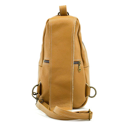 Sling Bag - Latte Leather w/ Engraving-Sling Bag-Western-Cowhide-Bags-Handmade-Products-Gifts-Dancing Cactus Designs