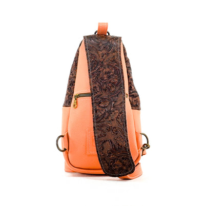 Sling Bag - Red Brindle w/ Cowboy tool-Sling Bag-Western-Cowhide-Bags-Handmade-Products-Gifts-Dancing Cactus Designs