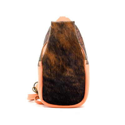 Sling Bag - Red Brindle w/ Cowboy tool-Sling Bag-Western-Cowhide-Bags-Handmade-Products-Gifts-Dancing Cactus Designs