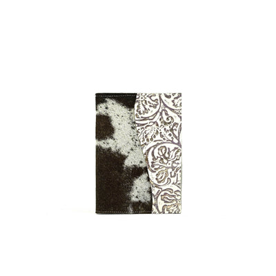 Small Notepad Cover - Black & White w/ Twilight Tool-Small Notepad Cover-Western-Cowhide-Bags-Handmade-Products-Gifts-Dancing Cactus Designs