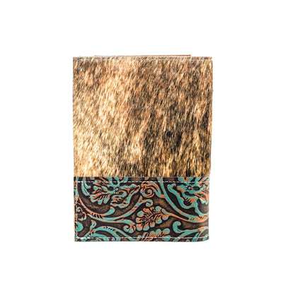 Small Notepad Cover - Brindle w/ Evergreen tool-Small Notepad Cover-Western-Cowhide-Bags-Handmade-Products-Gifts-Dancing Cactus Designs