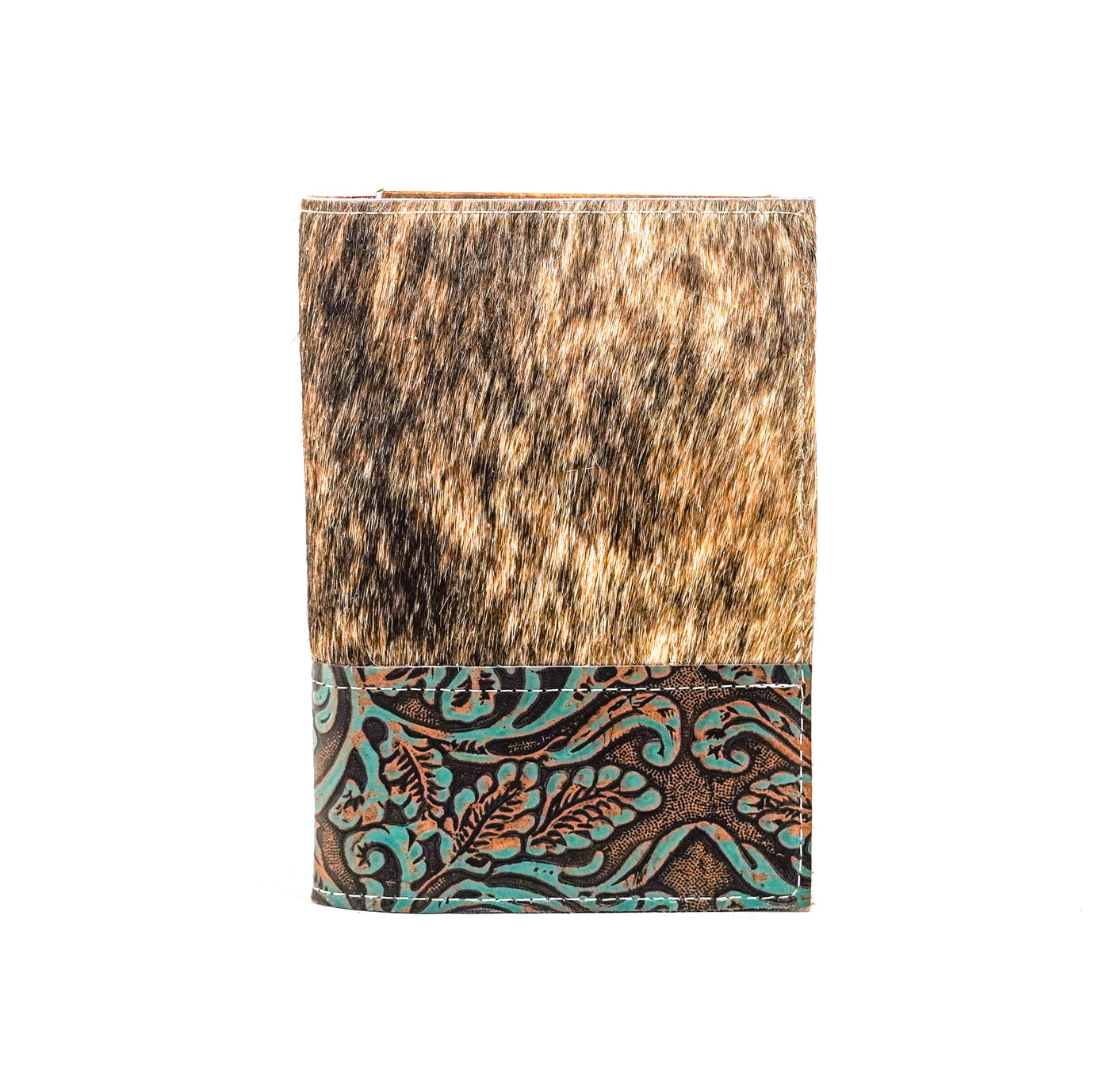 Small Notepad Cover - Brindle w/ Evergreen tool-Small Notepad Cover-Western-Cowhide-Bags-Handmade-Products-Gifts-Dancing Cactus Designs