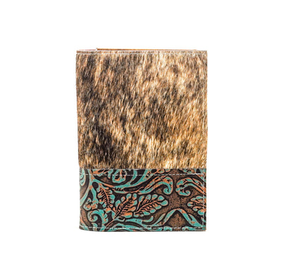 Small Notepad Cover - Brindle w/ Evergreen tool-Small Notepad Cover-Western-Cowhide-Bags-Handmade-Products-Gifts-Dancing Cactus Designs