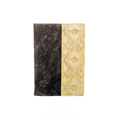 Small Notepad Cover - Brindle w/ Golden Hills Navajo-Small Notepad Cover-Western-Cowhide-Bags-Handmade-Products-Gifts-Dancing Cactus Designs