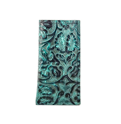 Sunglass Case - All Embossed w/ Indigo Tool-Sunglass Case-Western-Cowhide-Bags-Handmade-Products-Gifts-Dancing Cactus Designs