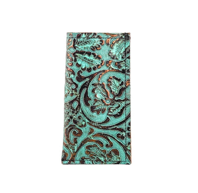 Sunglass Case - All Embossed w/ Lagoon tool-Sunglass Case-Western-Cowhide-Bags-Handmade-Products-Gifts-Dancing Cactus Designs