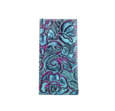 Sunglass Case - All Embossed w/ Rio Roses-Sunglass Case-Western-Cowhide-Bags-Handmade-Products-Gifts-Dancing Cactus Designs