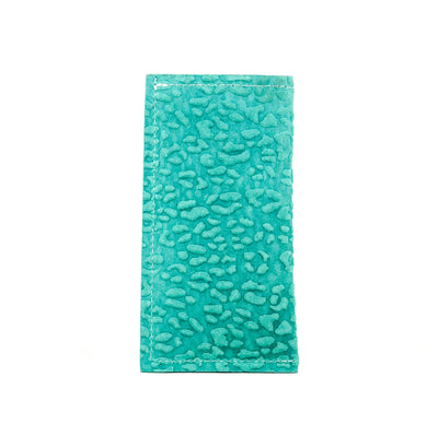 Sunglass Case - All Embossed w/ Turquoise Leopard-Sunglass Case-Western-Cowhide-Bags-Handmade-Products-Gifts-Dancing Cactus Designs