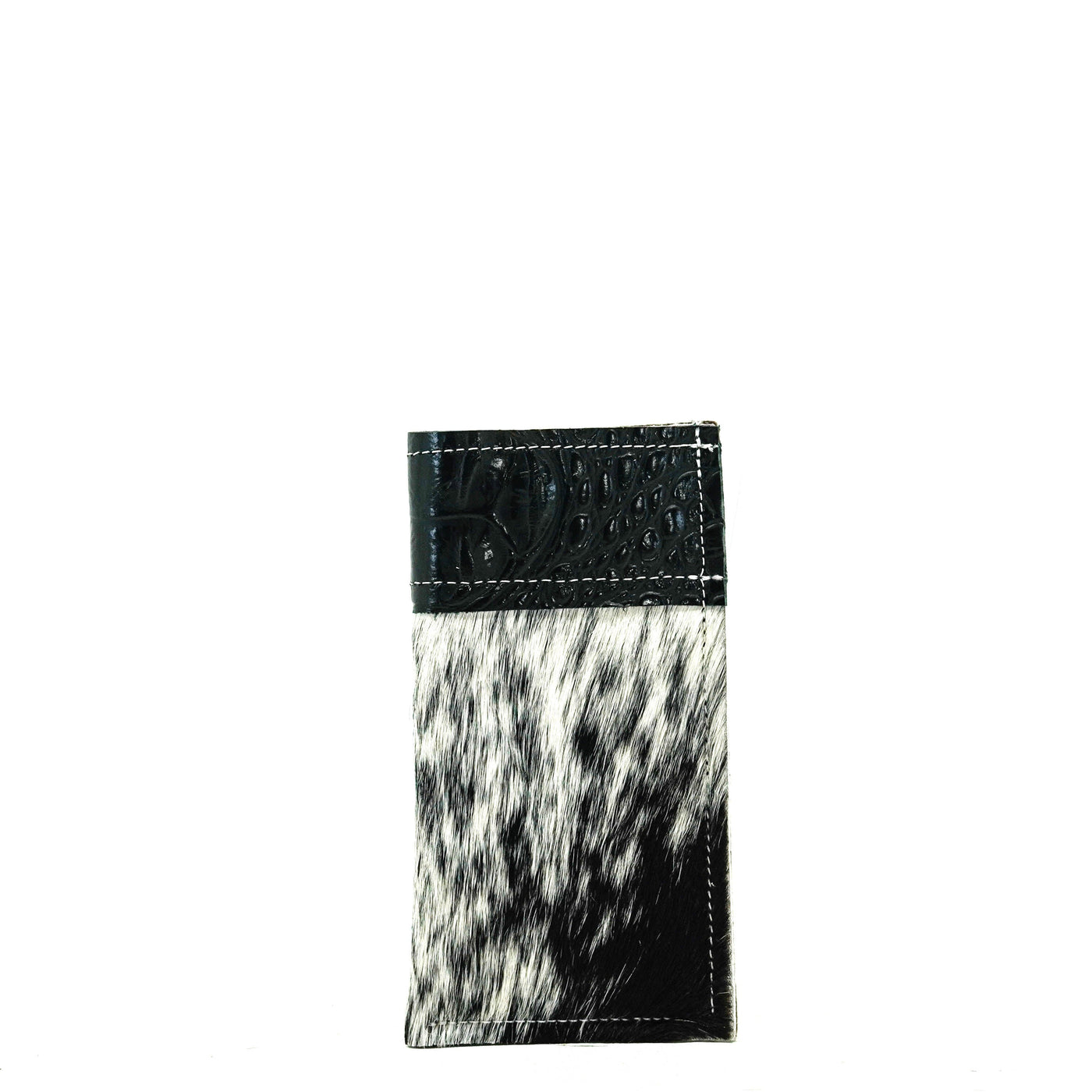Sunglass Case - Black & White w/ Onyx Croc-Sunglass Case-Western-Cowhide-Bags-Handmade-Products-Gifts-Dancing Cactus Designs