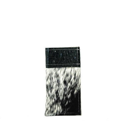 Sunglass Case - Black & White w/ Onyx Croc-Sunglass Case-Western-Cowhide-Bags-Handmade-Products-Gifts-Dancing Cactus Designs