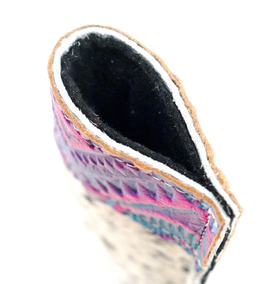 Sunglass Case - Black & White w/ Rio Aztec-Sunglass Case-Western-Cowhide-Bags-Handmade-Products-Gifts-Dancing Cactus Designs