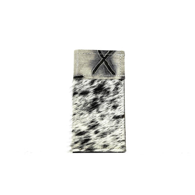Sunglass Case - Black & White w/ Smoke Show Brands-Sunglass Case-Western-Cowhide-Bags-Handmade-Products-Gifts-Dancing Cactus Designs