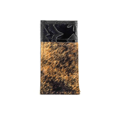 Sunglass Case - Brindle w/ Black Laredo-Sunglass Case-Western-Cowhide-Bags-Handmade-Products-Gifts-Dancing Cactus Designs