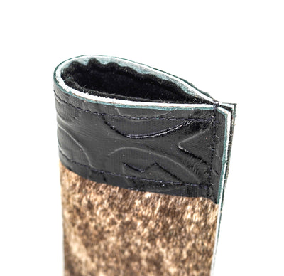 Sunglass Case - Brindle w/ Black Laredo-Sunglass Case-Western-Cowhide-Bags-Handmade-Products-Gifts-Dancing Cactus Designs