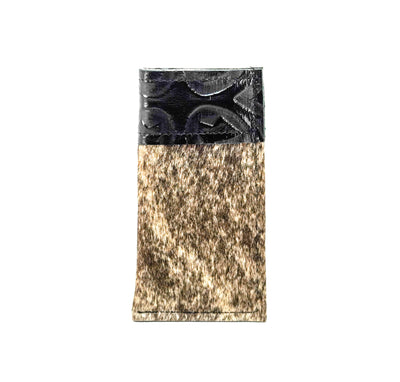 Sunglass Case - Brindle w/ Black Laredo-Sunglass Case-Western-Cowhide-Bags-Handmade-Products-Gifts-Dancing Cactus Designs