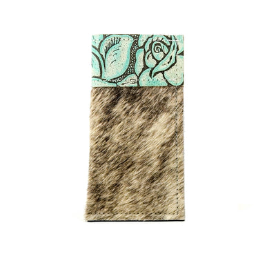 Sunglass Case - Brindle w/ Geode Roses-Sunglass Case-Western-Cowhide-Bags-Handmade-Products-Gifts-Dancing Cactus Designs