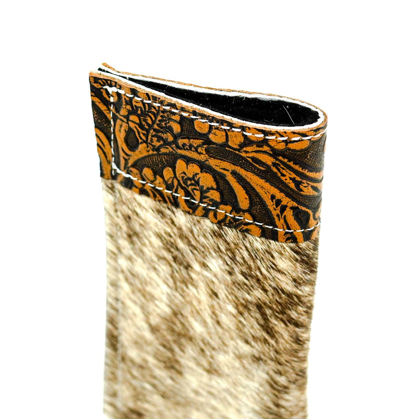 Sunglass Case - Brindle w/ Honey Tool-Sunglass Case-Western-Cowhide-Bags-Handmade-Products-Gifts-Dancing Cactus Designs