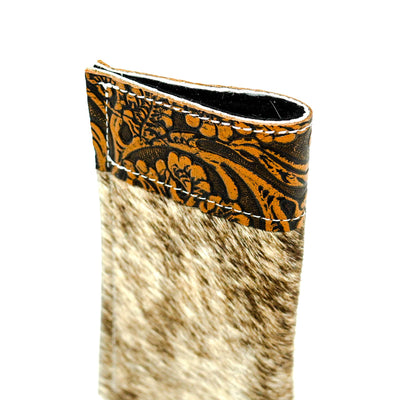 Sunglass Case - Brindle w/ Honey Tool-Sunglass Case-Western-Cowhide-Bags-Handmade-Products-Gifts-Dancing Cactus Designs