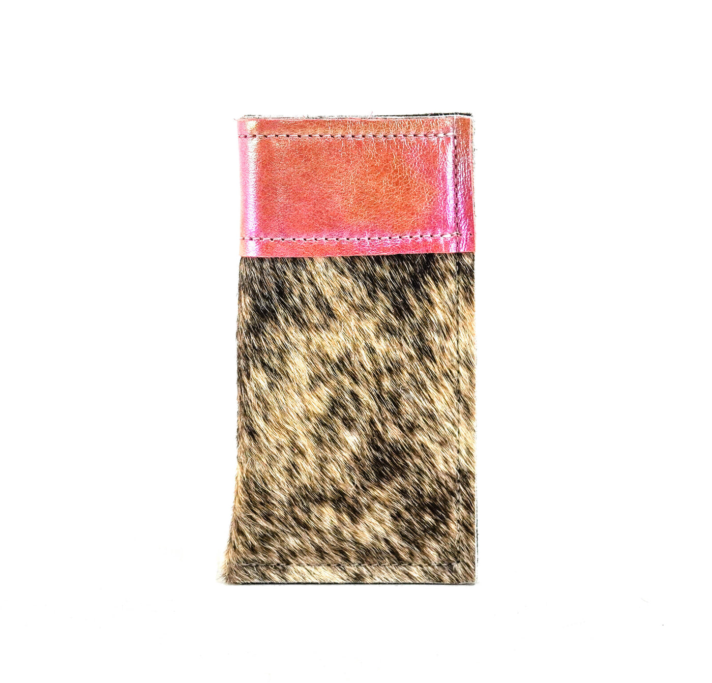 Sunglass Case - Brindle w/ Powder Pink Iridescent-Sunglass Case-Western-Cowhide-Bags-Handmade-Products-Gifts-Dancing Cactus Designs