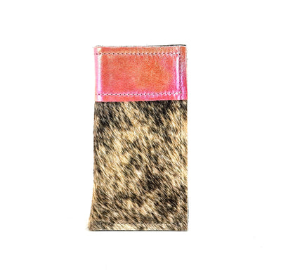 Sunglass Case - Brindle w/ Powder Pink Iridescent-Sunglass Case-Western-Cowhide-Bags-Handmade-Products-Gifts-Dancing Cactus Designs