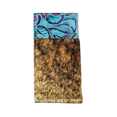 Sunglass Case - Brindle w/ Rio Roses-Sunglass Case-Western-Cowhide-Bags-Handmade-Products-Gifts-Dancing Cactus Designs