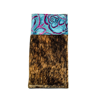 Sunglass Case - Brindle w/ Rio Roses-Sunglass Case-Western-Cowhide-Bags-Handmade-Products-Gifts-Dancing Cactus Designs