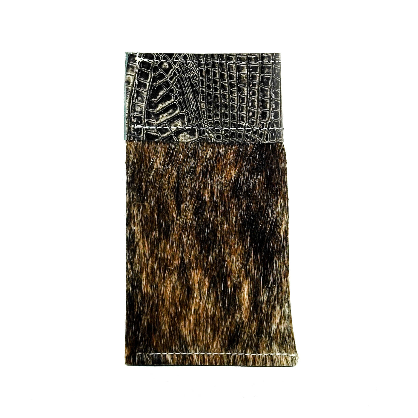Sunglass Case - Brindle w/ Smoke Show Croc-Sunglass Case-Western-Cowhide-Bags-Handmade-Products-Gifts-Dancing Cactus Designs