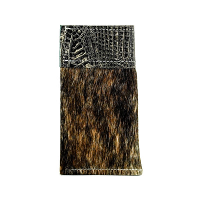 Sunglass Case - Brindle w/ Smoke Show Croc-Sunglass Case-Western-Cowhide-Bags-Handmade-Products-Gifts-Dancing Cactus Designs