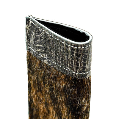 Sunglass Case - Brindle w/ Smoke Show Croc-Sunglass Case-Western-Cowhide-Bags-Handmade-Products-Gifts-Dancing Cactus Designs
