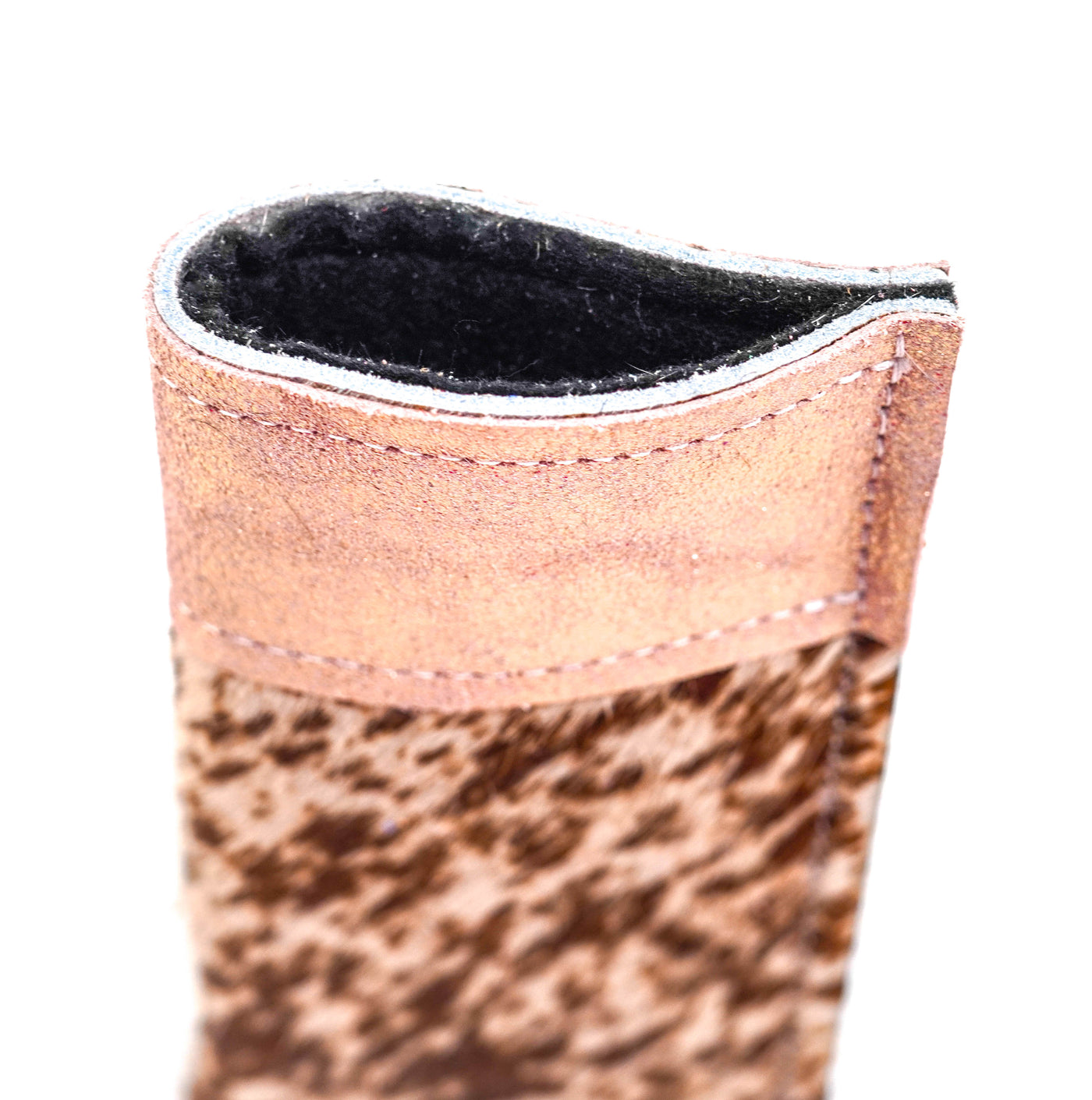 Sunglass Case - Chocolate & White w/ Rose Gold Glitter-Sunglass Case-Western-Cowhide-Bags-Handmade-Products-Gifts-Dancing Cactus Designs
