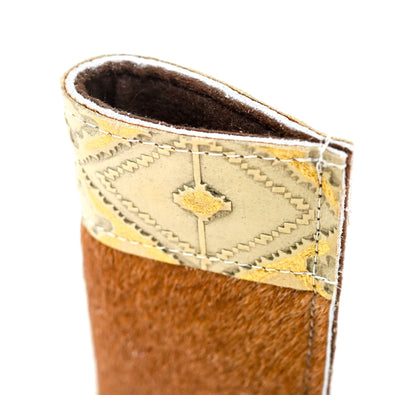 Sunglass Case - Longhorn w/ Golden Hills Navajo-Sunglass Case-Western-Cowhide-Bags-Handmade-Products-Gifts-Dancing Cactus Designs